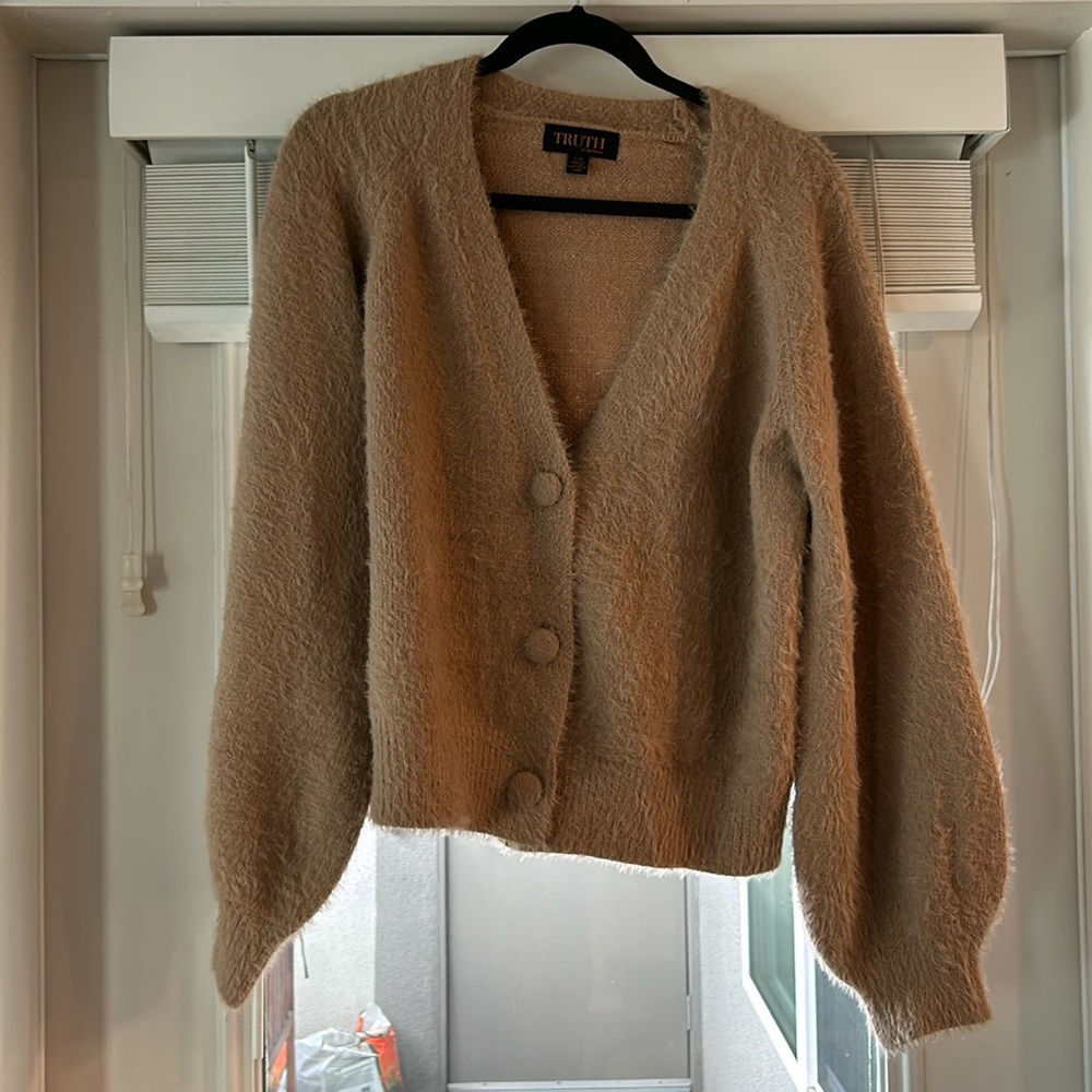 Trillium Women's Tan Cardigan Sweater
